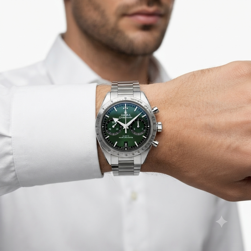 Omega Speedmaster Master Chronometer in Stainless Steel and Green