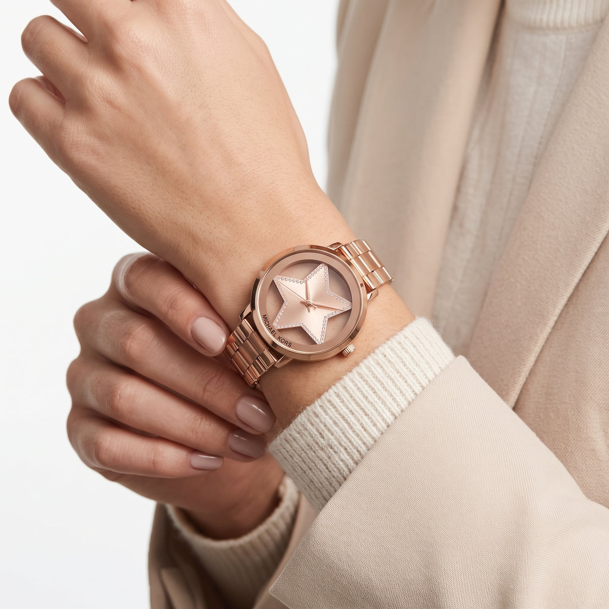 Michael Kors Star Dial Rose Gold Tone Stainless Steel Watch