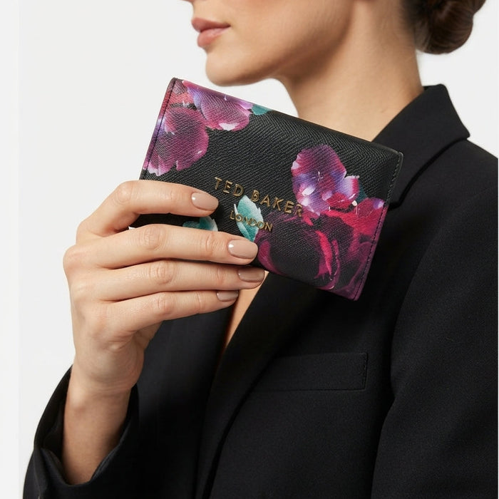 Ted Baker Floral Mirror Wallet in Black