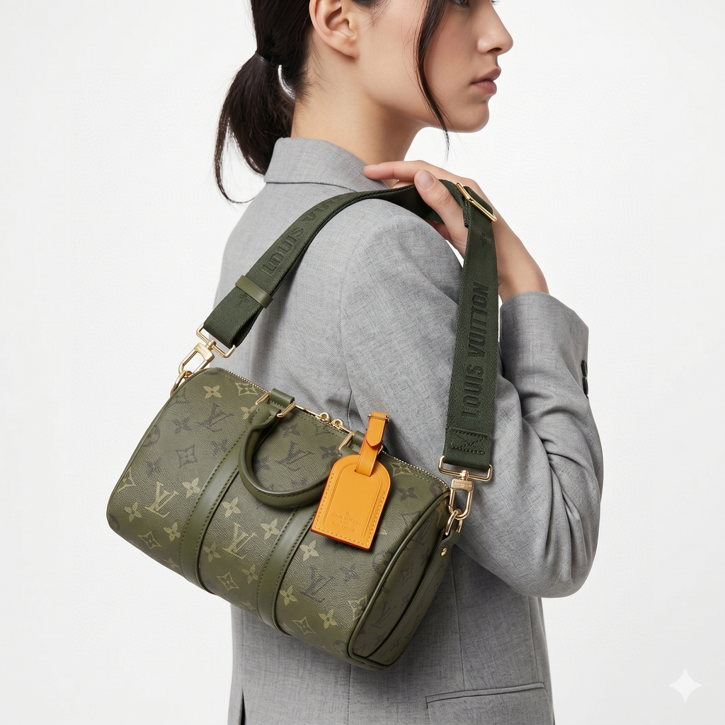 Louis Vuitton Olive Green Monogram Bag with Gold Hardware 👜✨