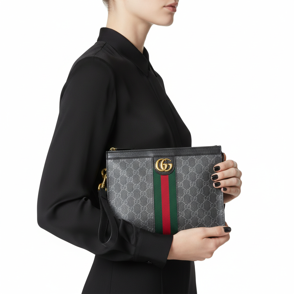 Gucci Ophidia GG Supreme Monogram Pouch with Web Stripe 👜🇮🇹✨