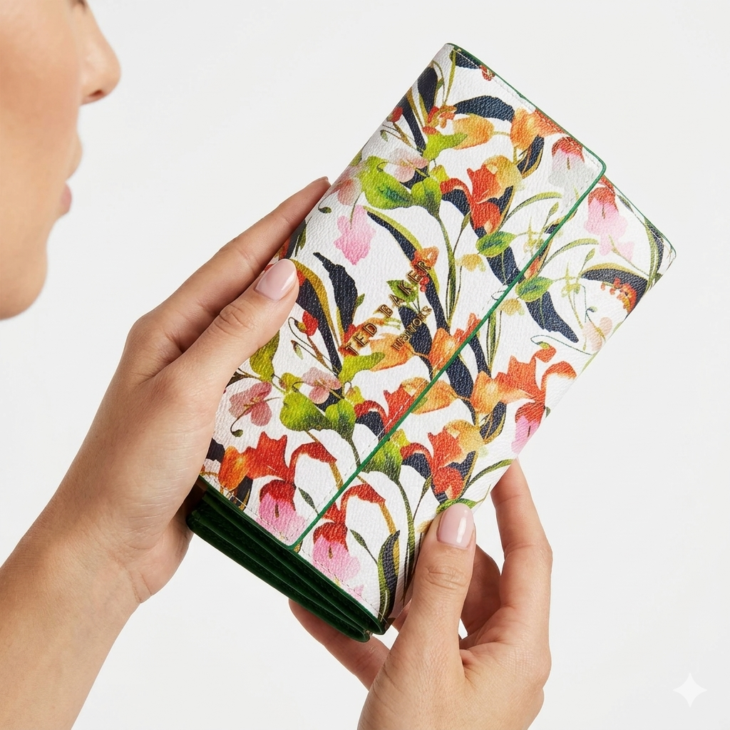 Ted Baker Floral Multi-Task Pouch 🌸🌿 Passport & Money Wallets