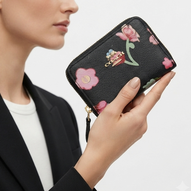 Coach Floral Print Three Piece Wristlet and Wallet Gift Set