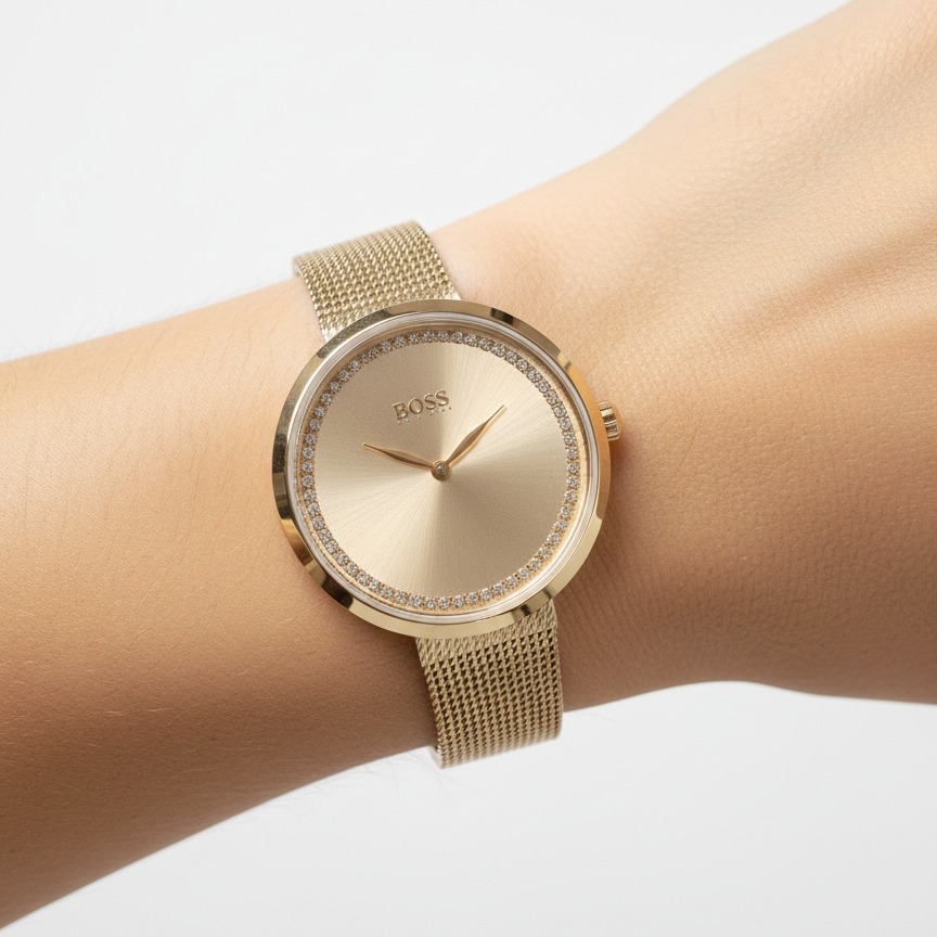 BOSS Hera Gold Mesh Women’s Watch ✨🥂💛