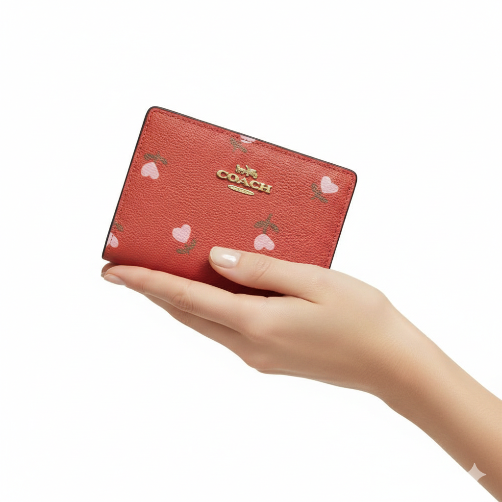 Coach Heart Petal Print Billfold Wallet 💖🌸✨