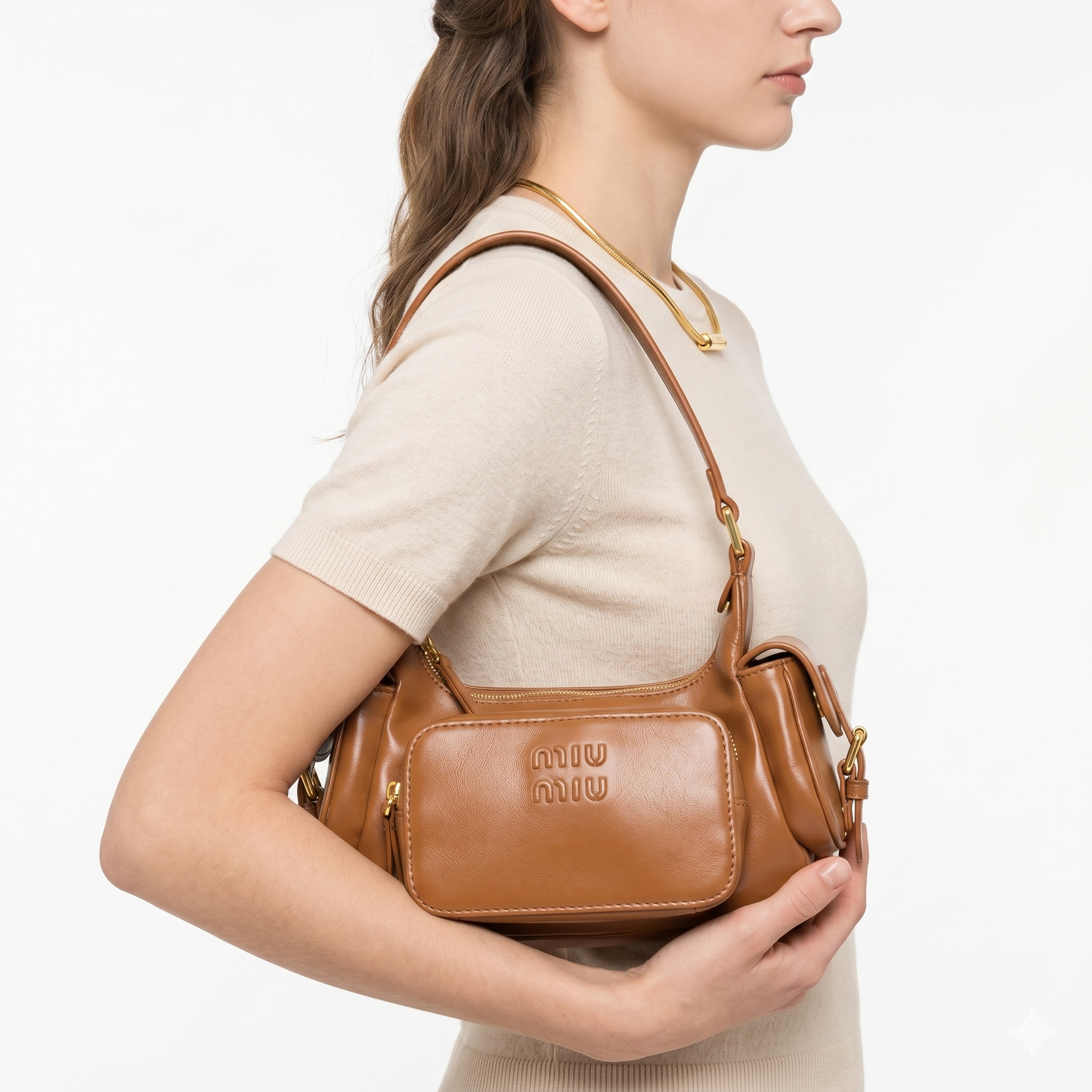 Miu Miu Signature Brown Handbag with Front Pocket ✨👜