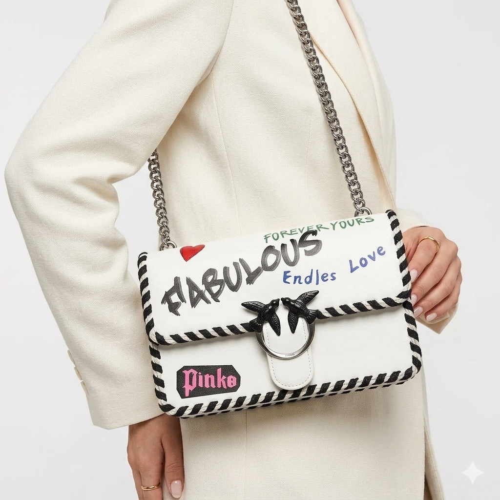 PINKO White Bag 🤍 Top Quality with Box