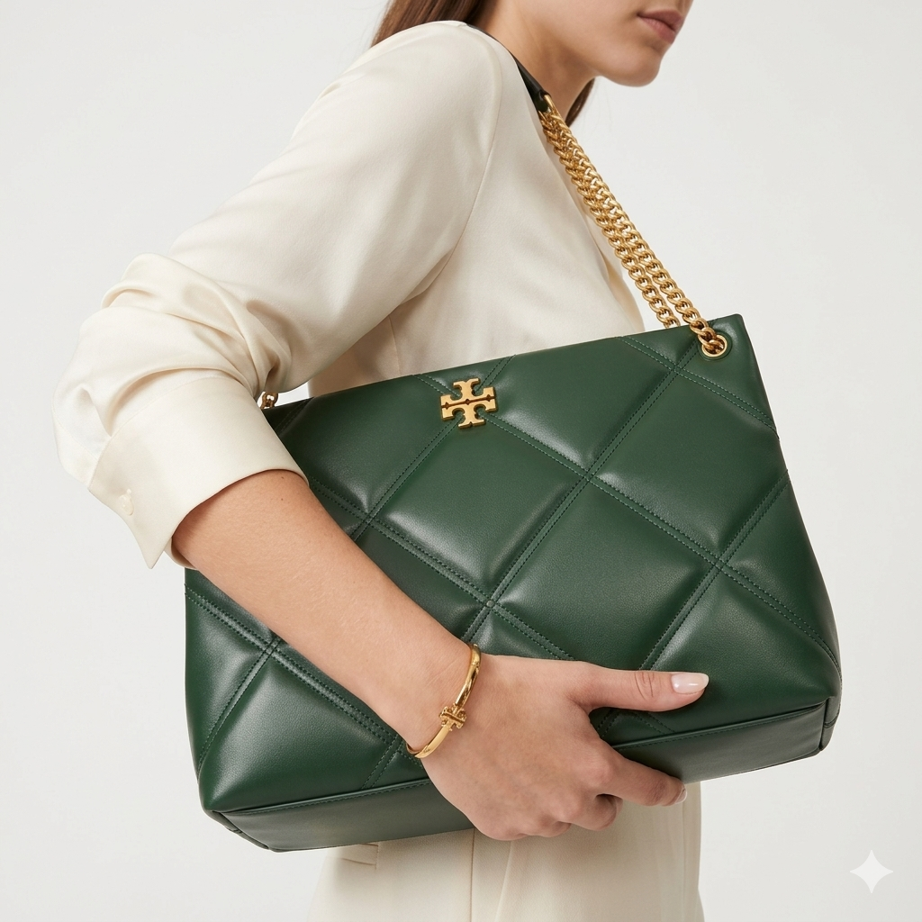 Tory Burch: Chic Colorblock Tote 💚🤍🖤❤️