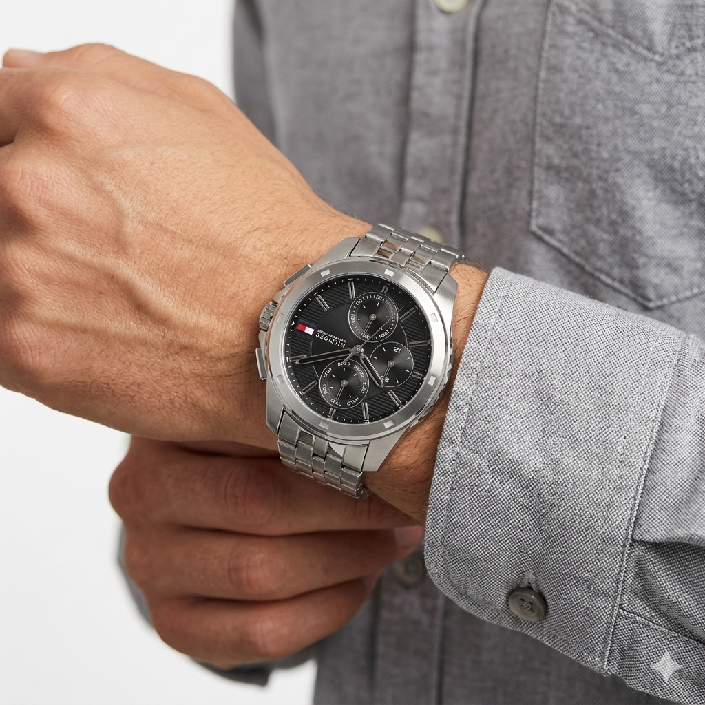 Silver Stainless Steel Men's Watch ⌚✨ Elegance