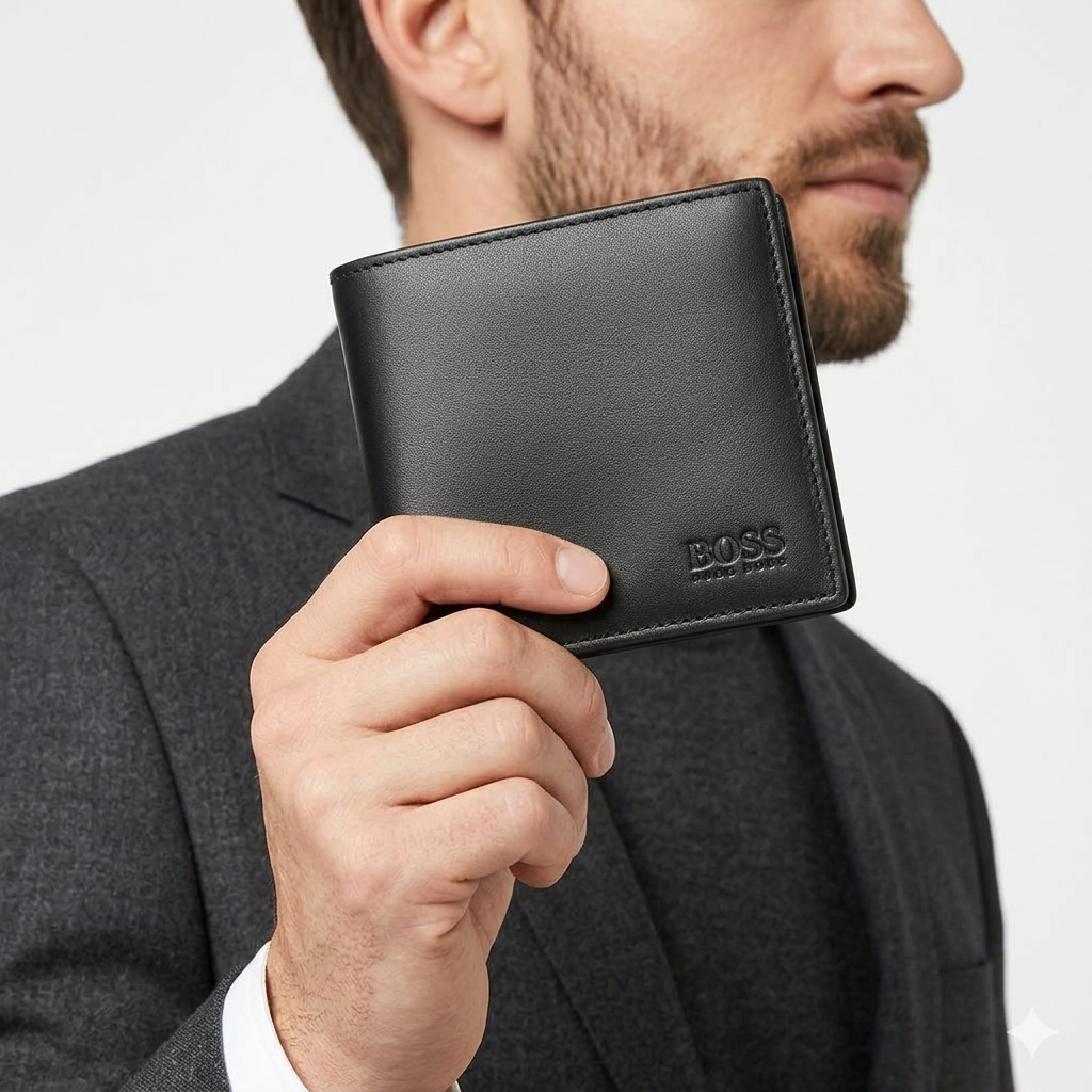 Hugo Boss Black Leather Wallet 🖤💼 Sophisticated Style