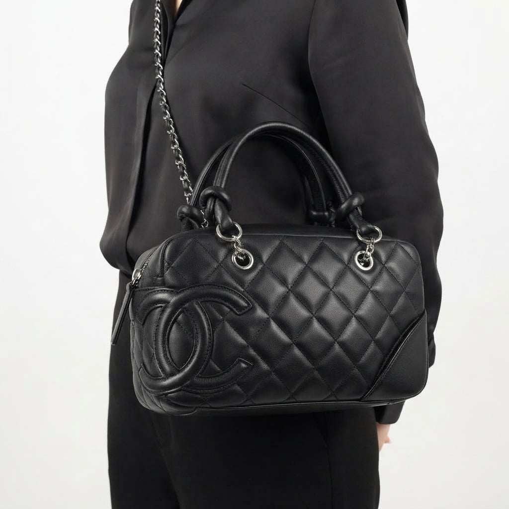 Chanel Quilted Chain Top Handle Handbag