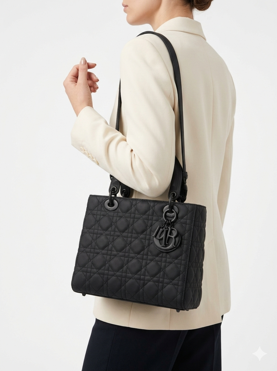 Lady Dior Matte Black Cannage Handbag 🖤✨👜
