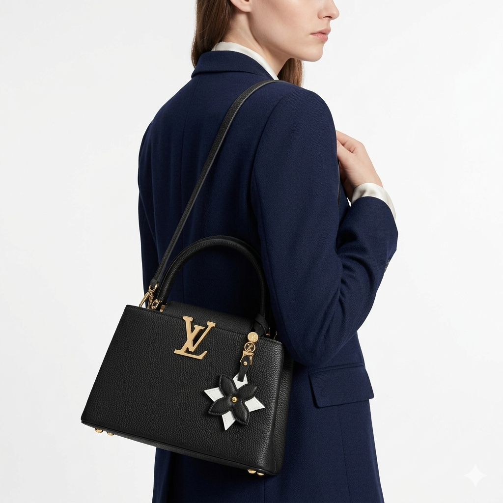 LV Capucines: Master Quality Black & Blue Bag 🖤💙