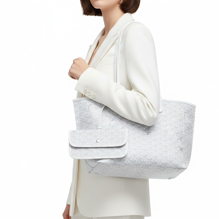 Goyard St. Louis White Monogram Coated Canvas Tote Bag 🤍🛍️🦢