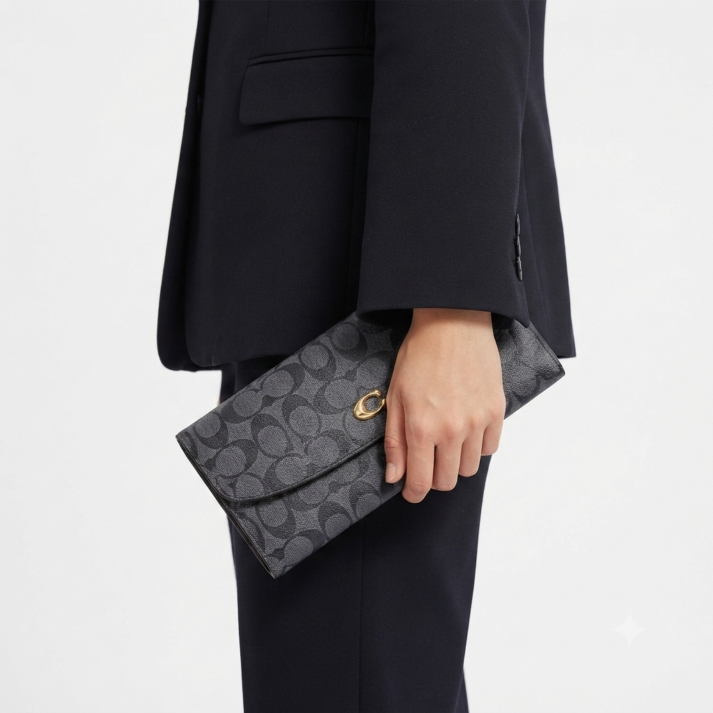 Louie Dennis Monogram Wallet and Pouch Set in Black and Grey 💼✨
