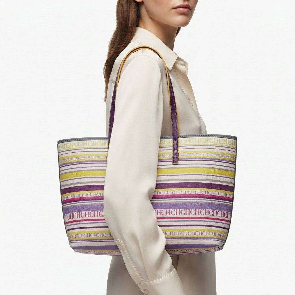 CH Signature Striped Multicolored Tote Bag