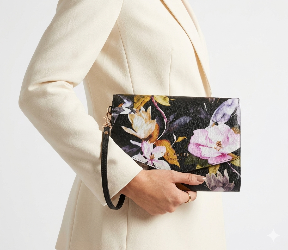 Ted Baker Floral Magnolia Wristlet Pouch 🌸✨💼