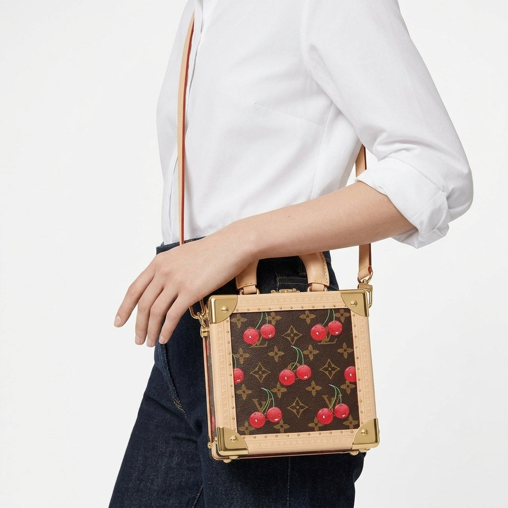 Louis Vuitton Cherry Monogram Trunk Bag with Gold Hardware