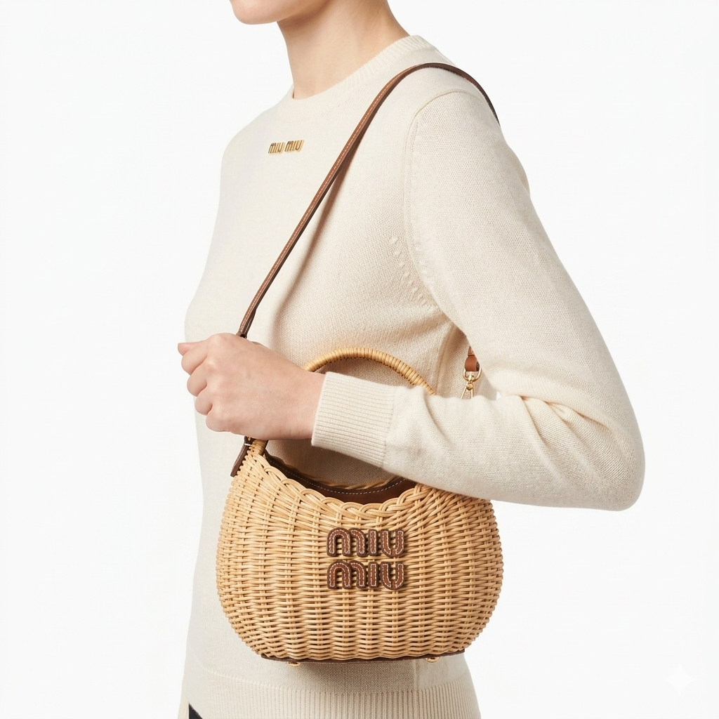 Miu Miu Wicker Bag: Beige, Pink, Brown, Black 👜🎀
