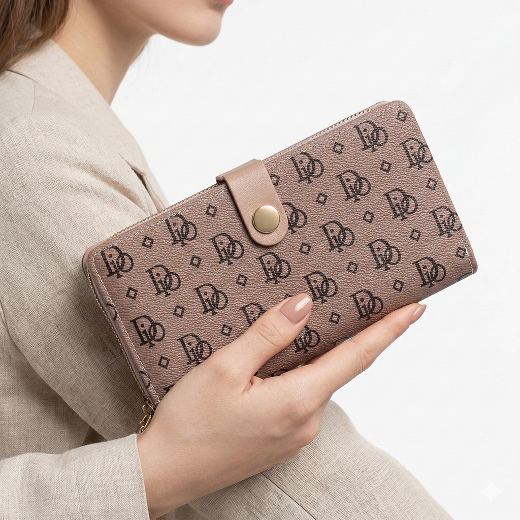 Patterned Bi-Fold Wallet: Classic Brown & Black 💼🤎🖤