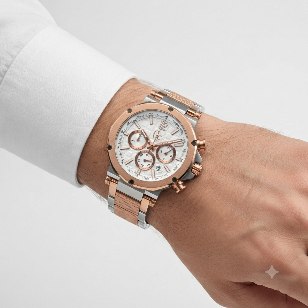Gc Collection Two Tone Stainless Steel Chronograph Watch