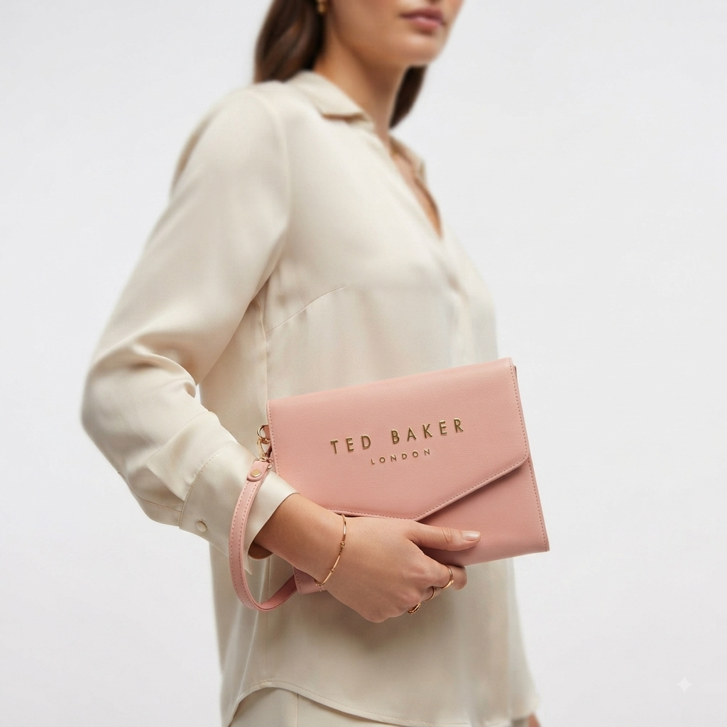 Ted Baker London Envelope Clutch in Polished Black