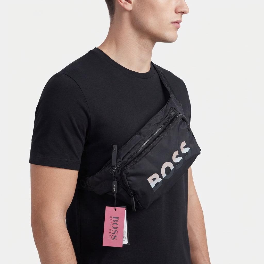 Hugo Boss Signature Logo Black Waist Bag