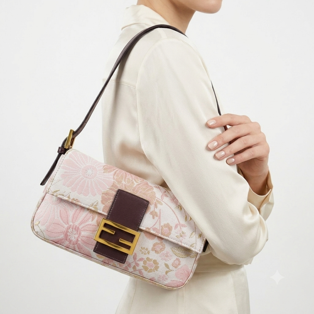 Fendi Floral Jacquard Bag with Gold-Tone Hardware 🌸✨