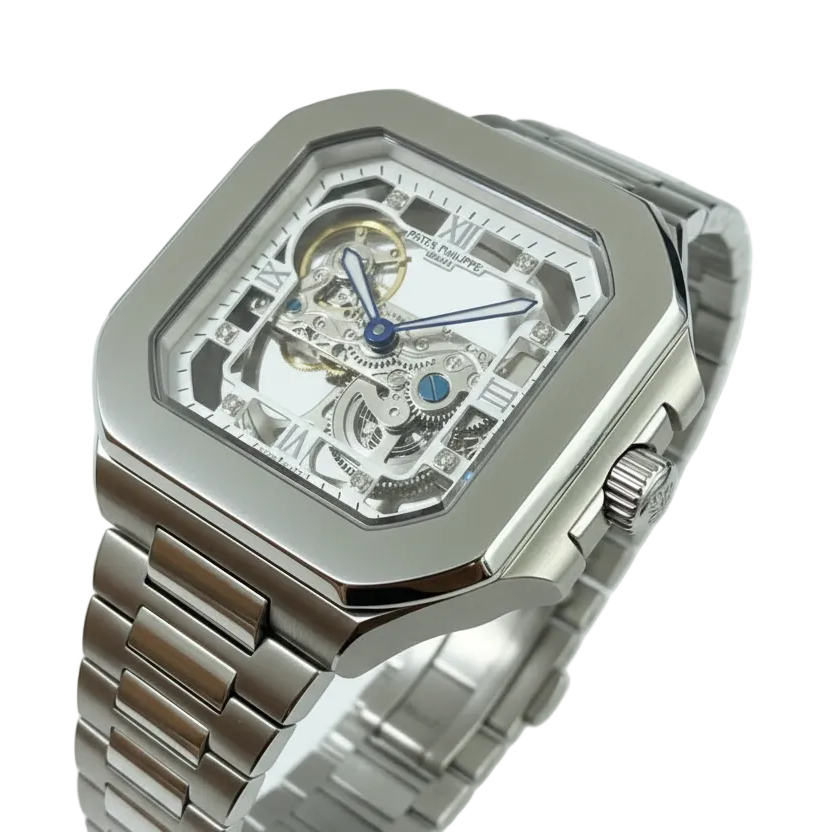 Patek Philippe Skeletonized Stainless Steel Watch ⌚✨💎