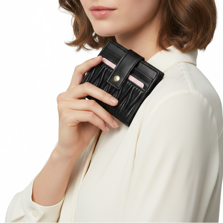 Miu Miu Matelassé Nappa Leather Compact Wallet 🖤✨👜