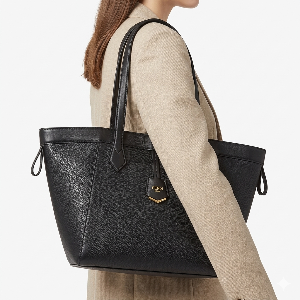 Fendi Black Carryall Tote 🖤 Minimalist Style