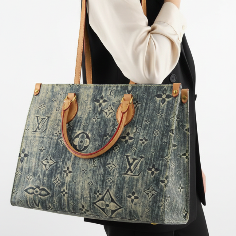 Louis Vuitton Monogram Denim Onthego Tote Bag 👜✨💙