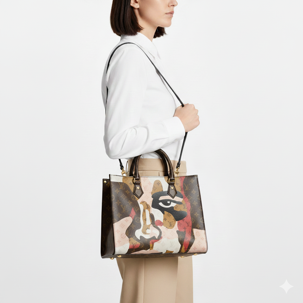 🎨 Louis Vuitton Monogram Camouflage Abstract Tote Bag 💖