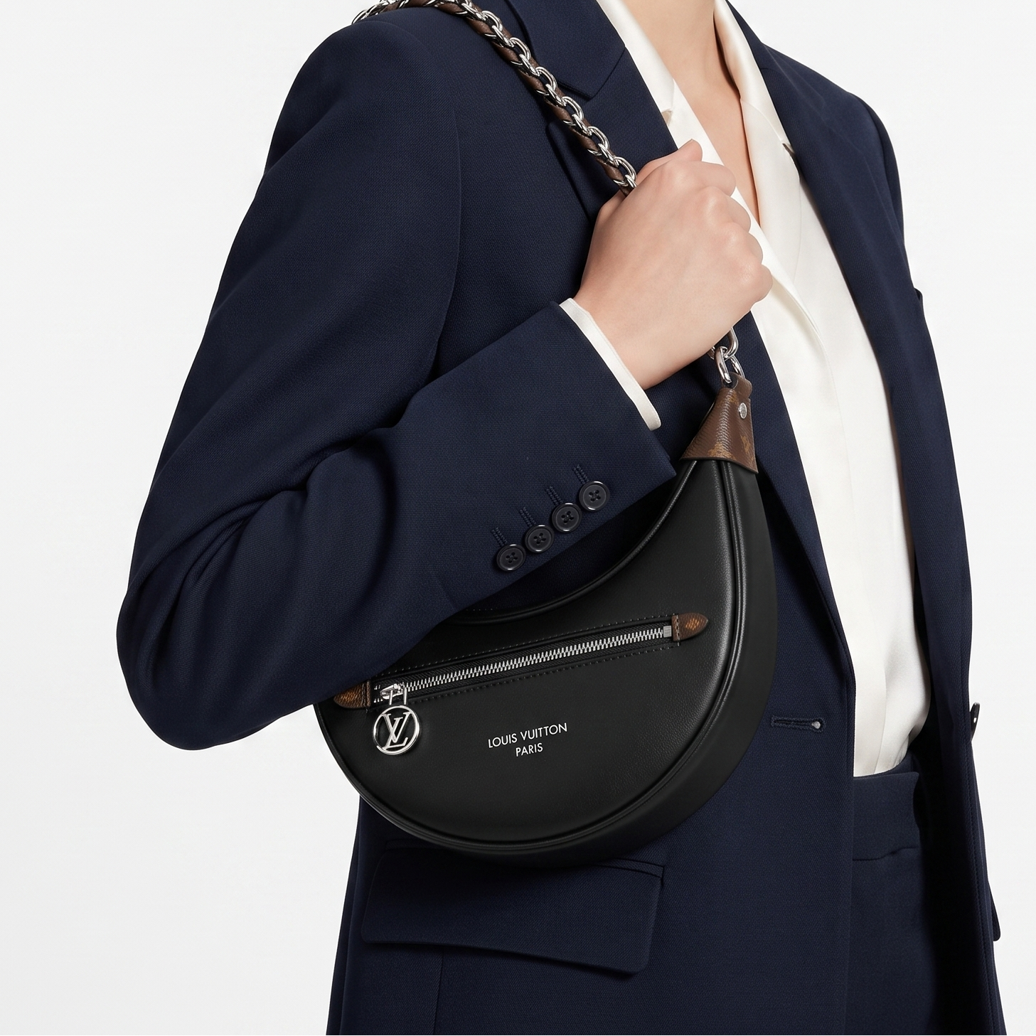 Louis Vuitton Crescent Moon Bag with Silver-Tone Hardware 🌙👜