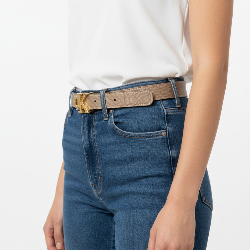 Calvin Klein Gold Buckle Saffiano Leather Belt 💫 👜 ✨