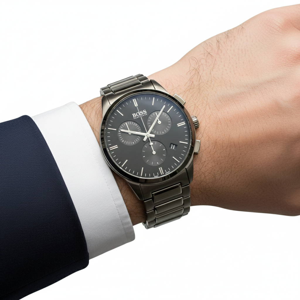 BOSS Chronograph Watch Gunmetal PVD Steel ⌚️⚫️🎩