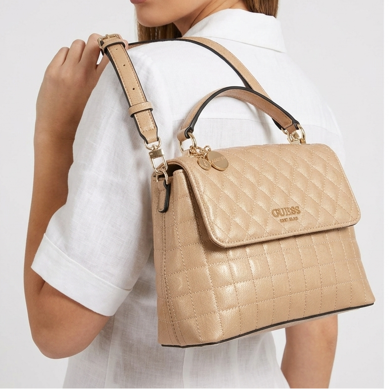 GUESS Beige & Black Bag: Chic Everyday Style 👜🖤