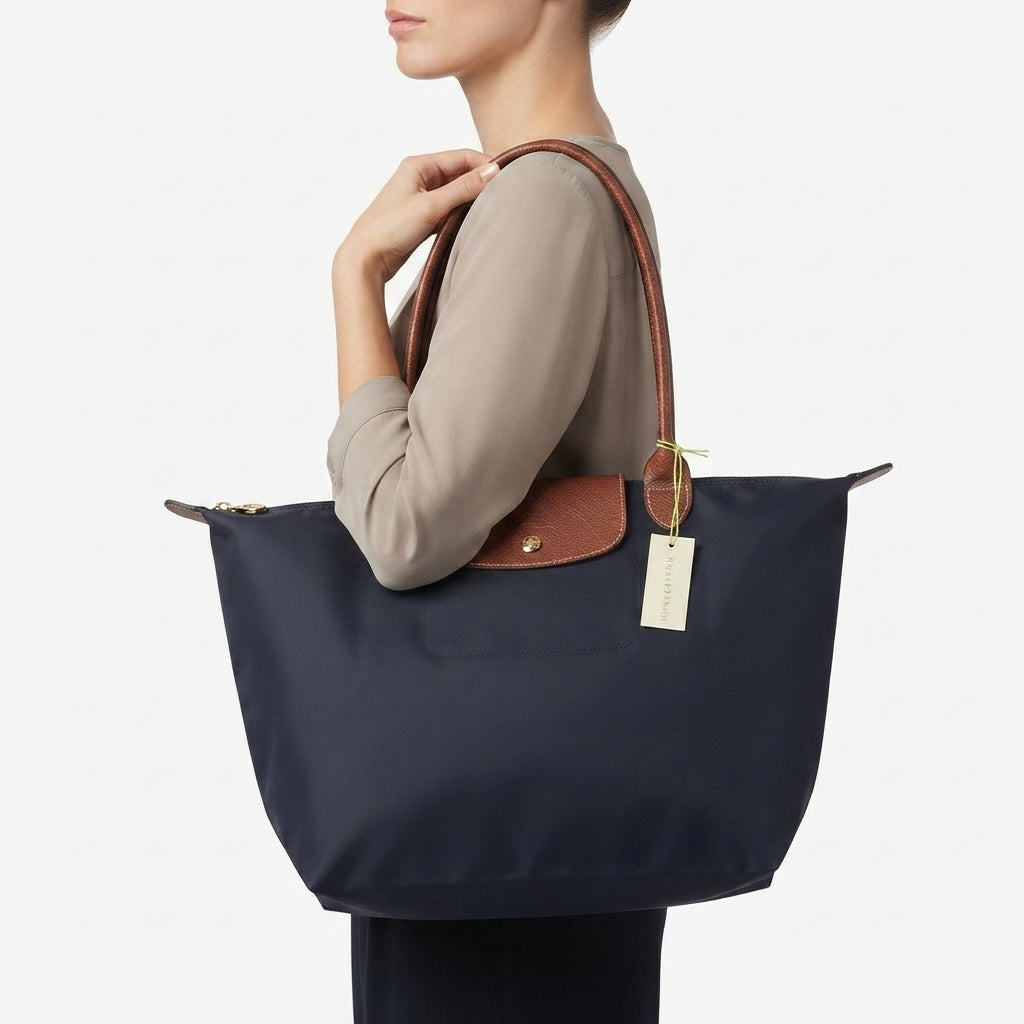 Longchamp Large Signature Nylon Tote Bag