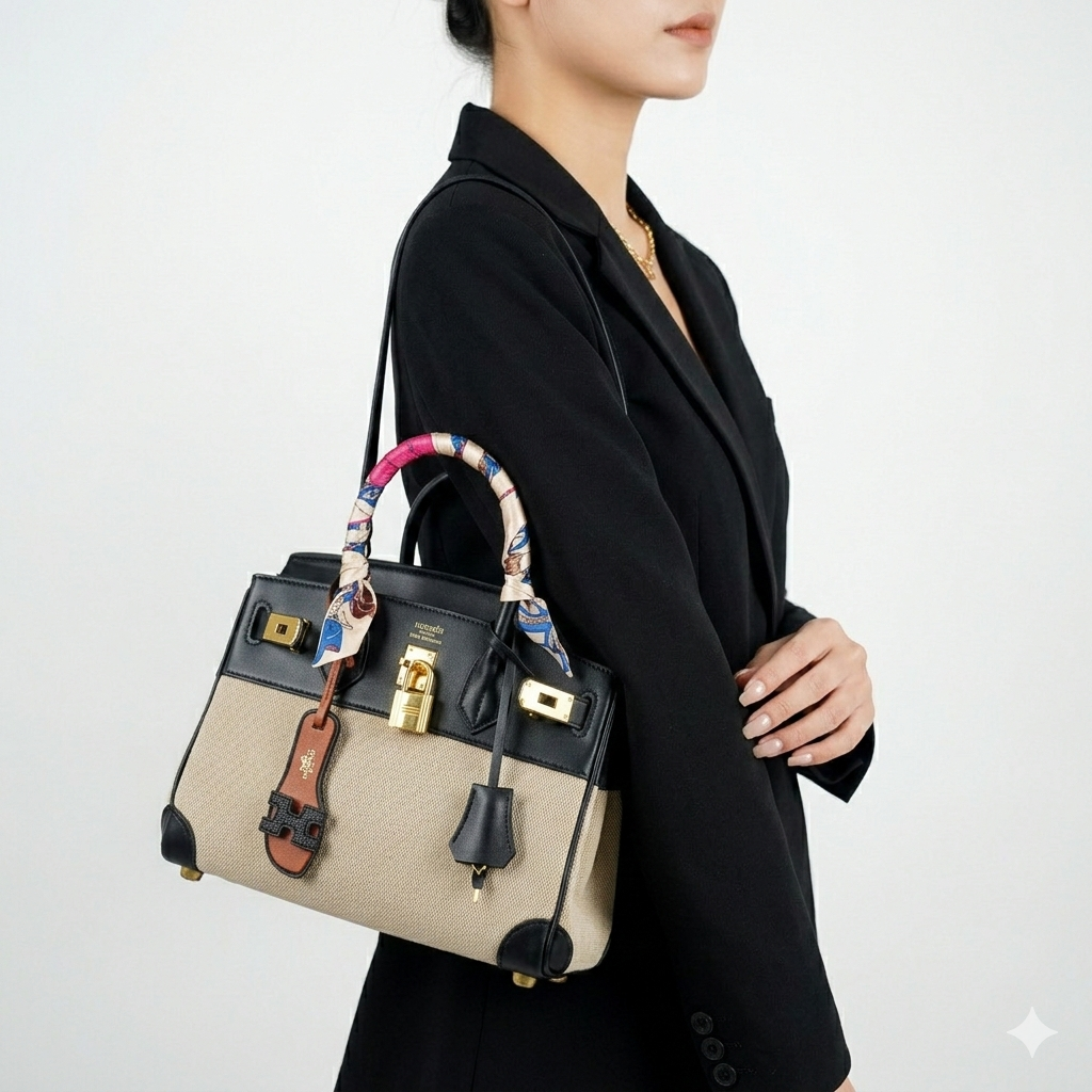 Hermès Birkin Cargo Handbag in Black Leather and Canvas 👜✨🎨