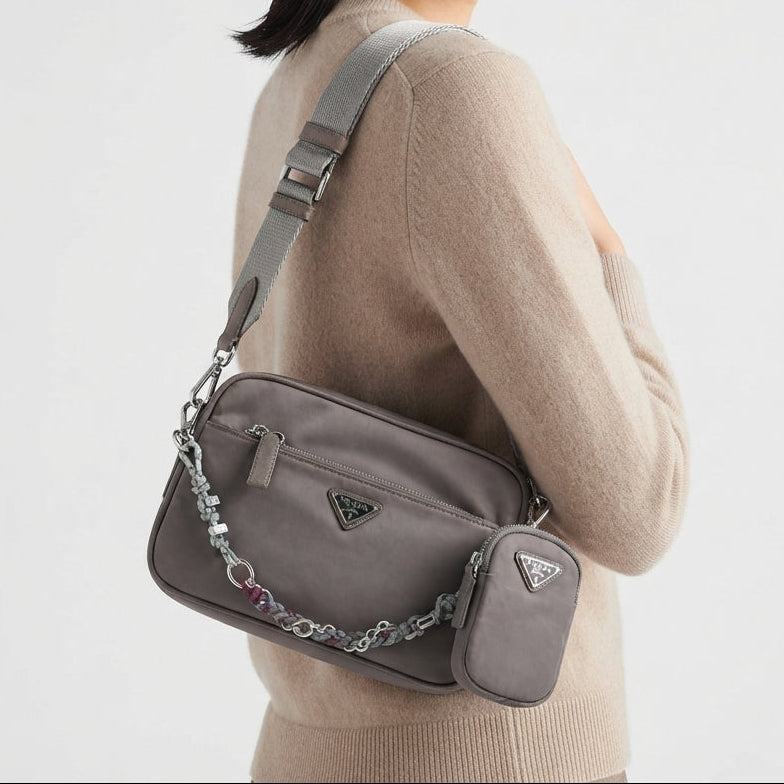 Prada Multi-functional Waterproof Crossbody with Braided Chain