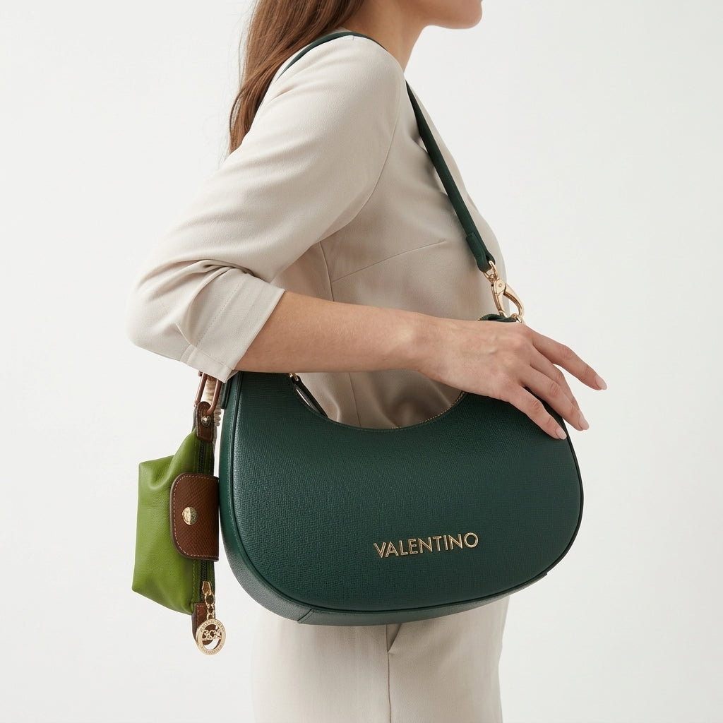 Valentino Crescent Handbag with Detachable Pouch