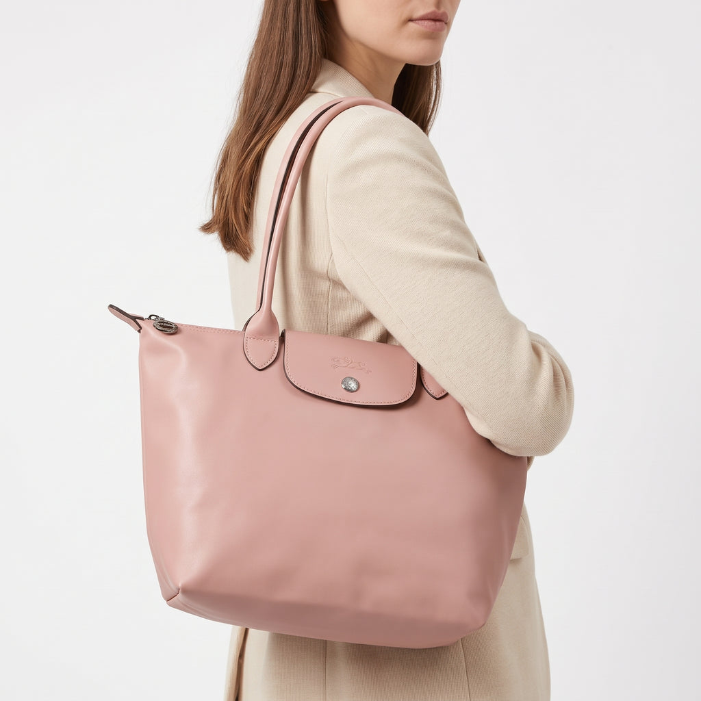 Classic Foldable Tote Bag in Soft Pastel Pink