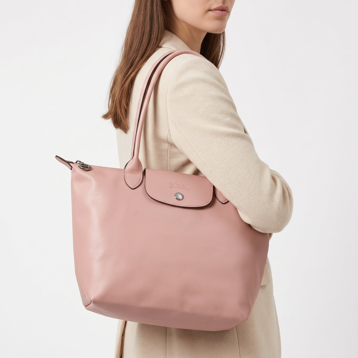 Classic Foldable Tote Bag in Soft Pastel Pink