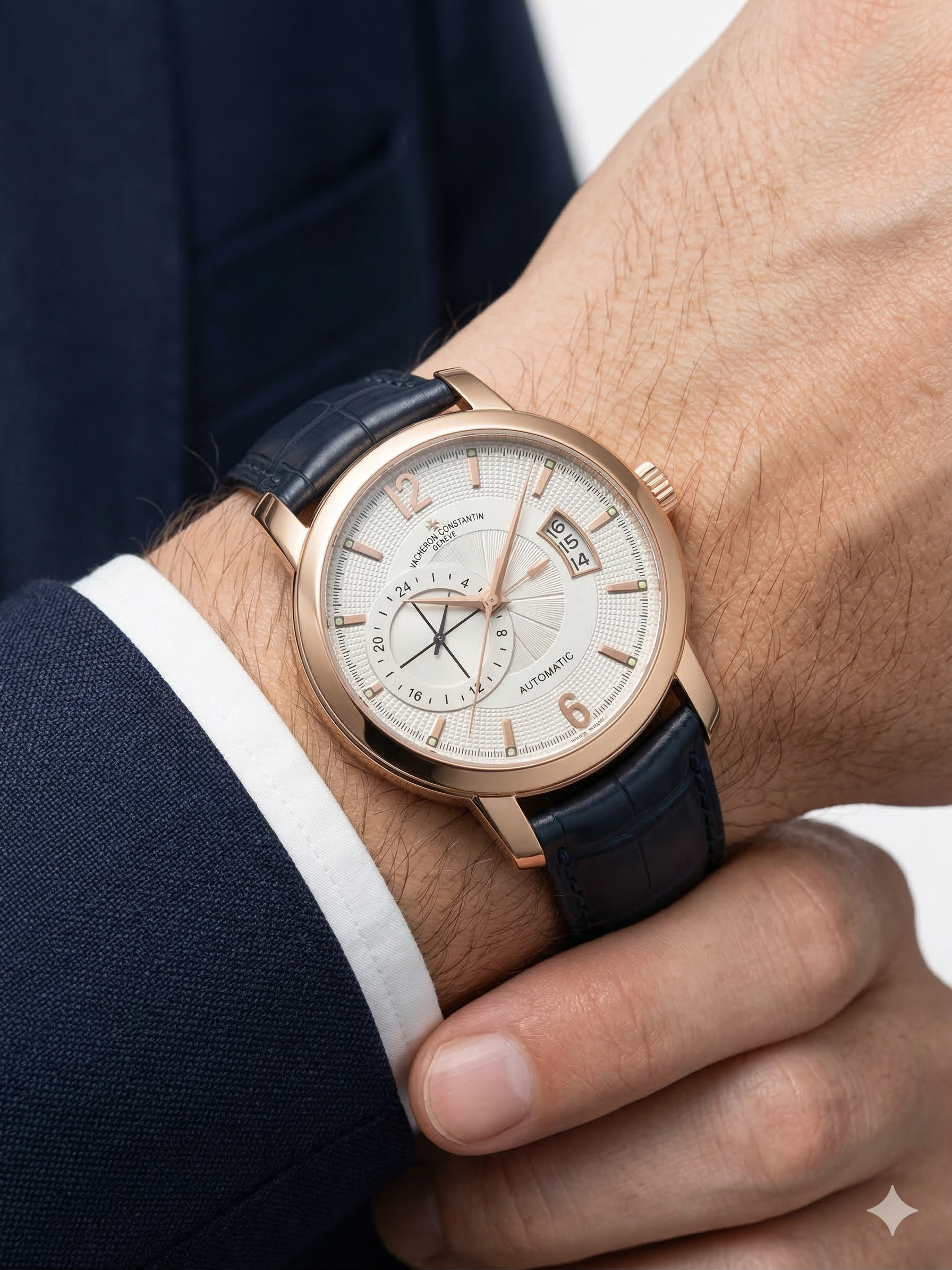 Vacheron Constantin Traditionnelle Power Reserve Automatic Gold Watch with Black Leather Strap 🌟✨