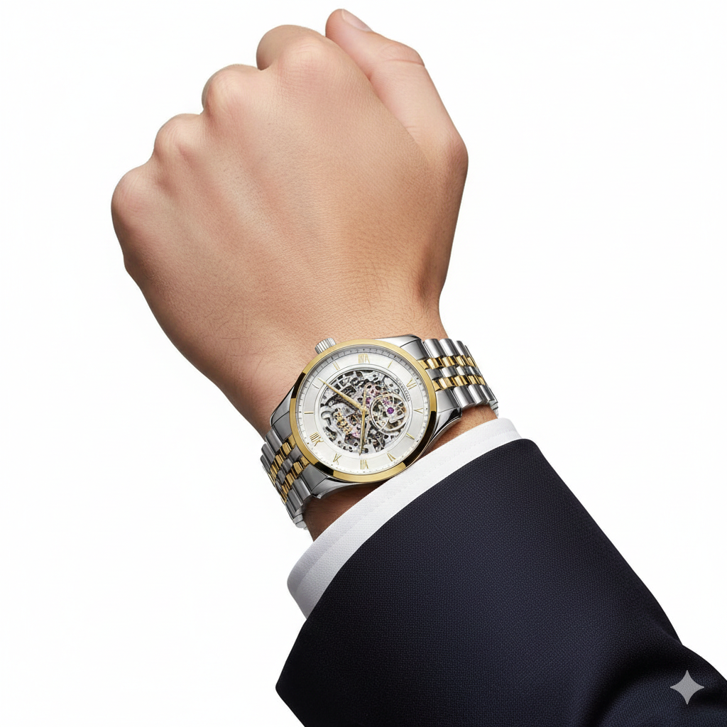 Hugo Boss Skeleton Automatic Two-Tone Men’s Watch ⌚✨💎