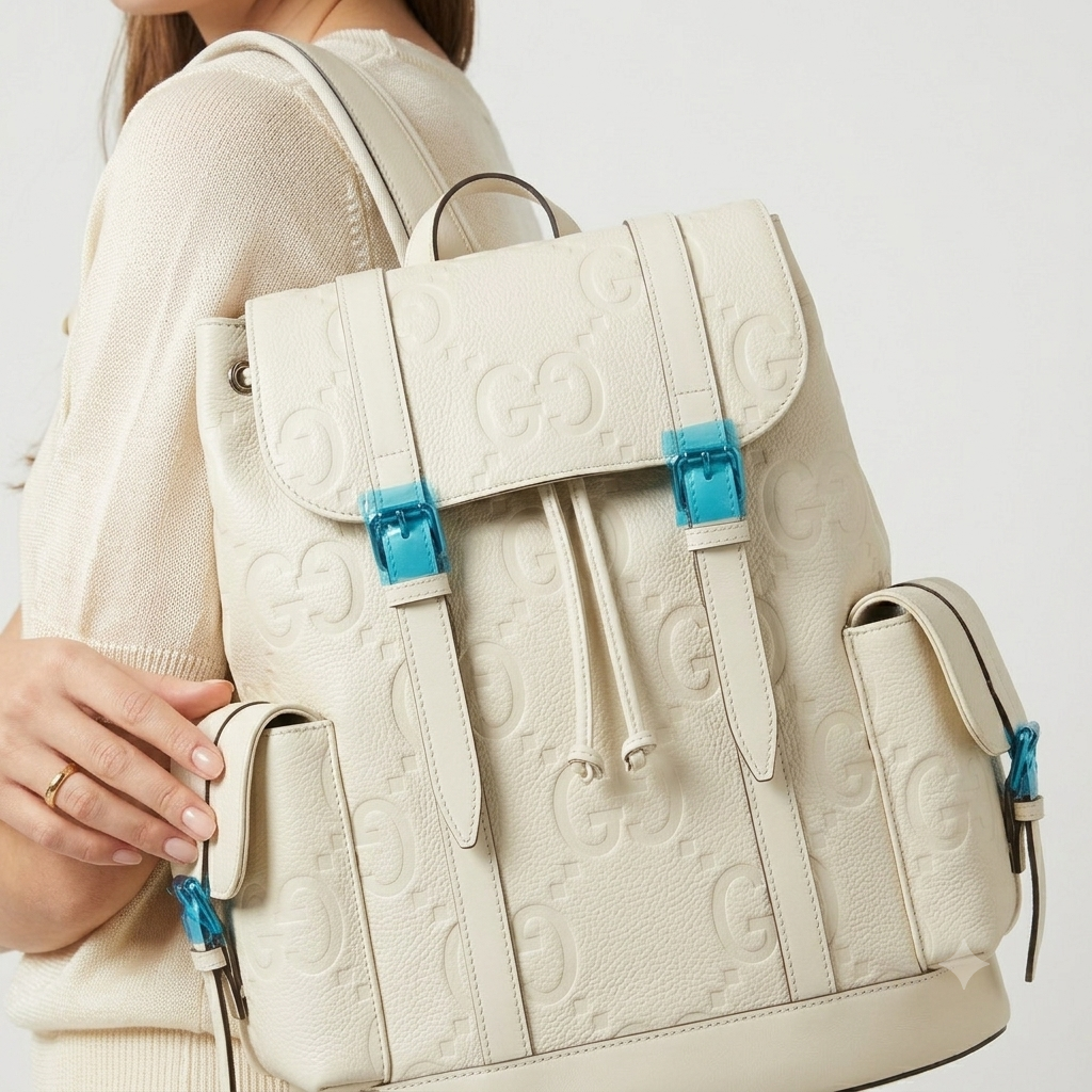 Gucci Embossed GG Leather Backpack with Buckle Closures 🎒✨