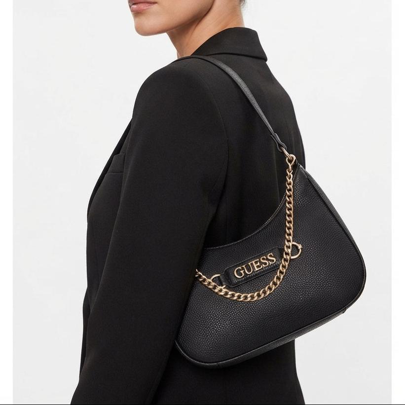 Guess Chain Detail Shoulder Bag with Detachable Strap