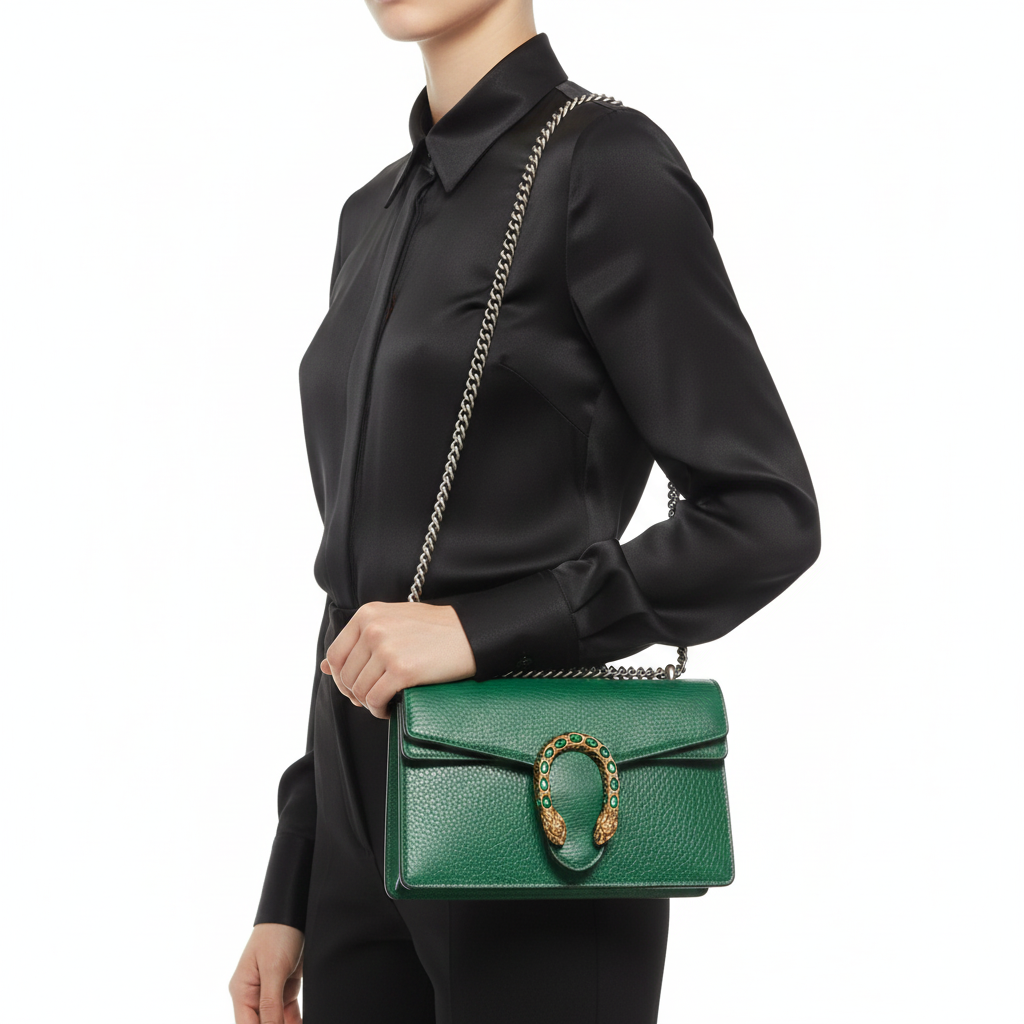 Gucci Dionysus Emerald Leather Shoulder Bag 🐍💚✨