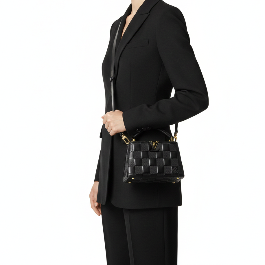 Louis Vuitton Capucines BB Damier Quilt Leather Handbag 🖤👜✨