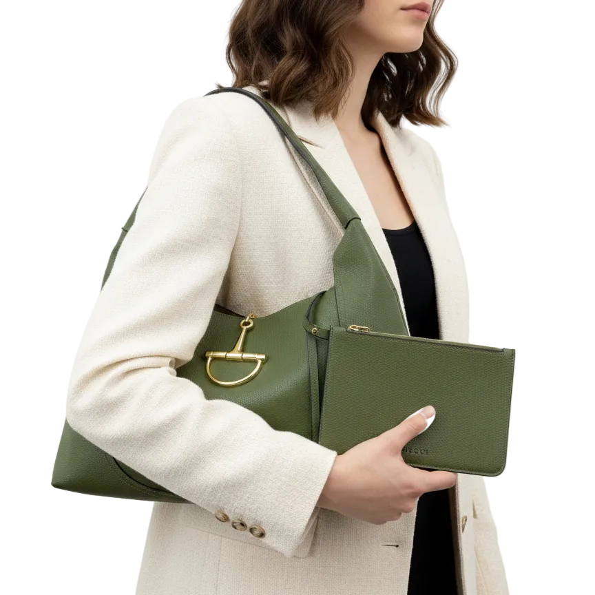 Gucci Green Leather Horsebit Hobo Bag 🐴🌿✨